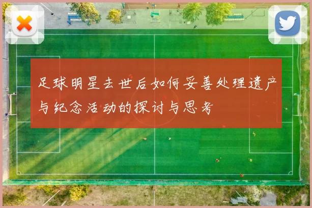 足球明星去世后如何妥善处理遗产与纪念活动的探讨与思考